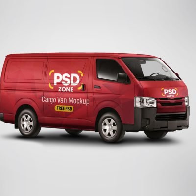 Cargo Van Mockup Free PSD